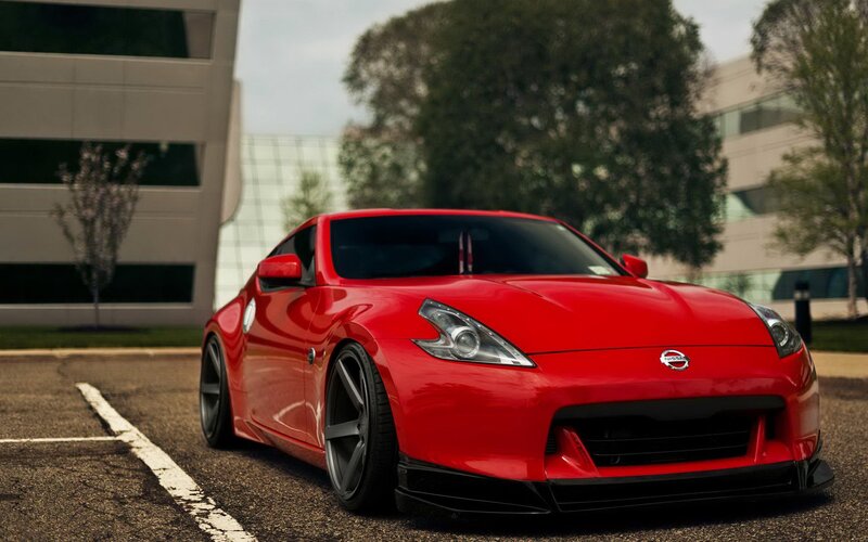 Red Nissan 370Z sports car