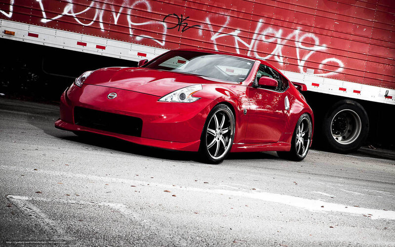 Red Nissan 370Z sports car