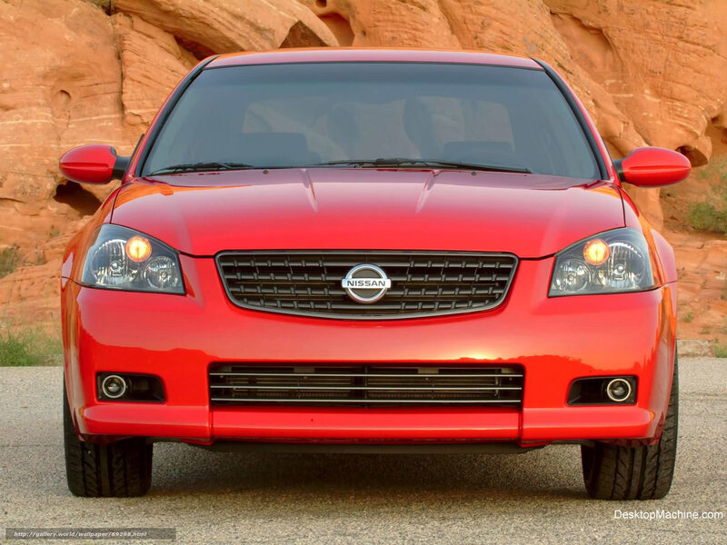 Red Nissan Altima front view