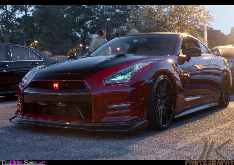 Red Nissan GT-R at car show