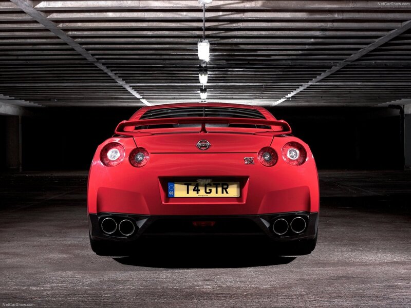 Red Nissan GT-R rear view