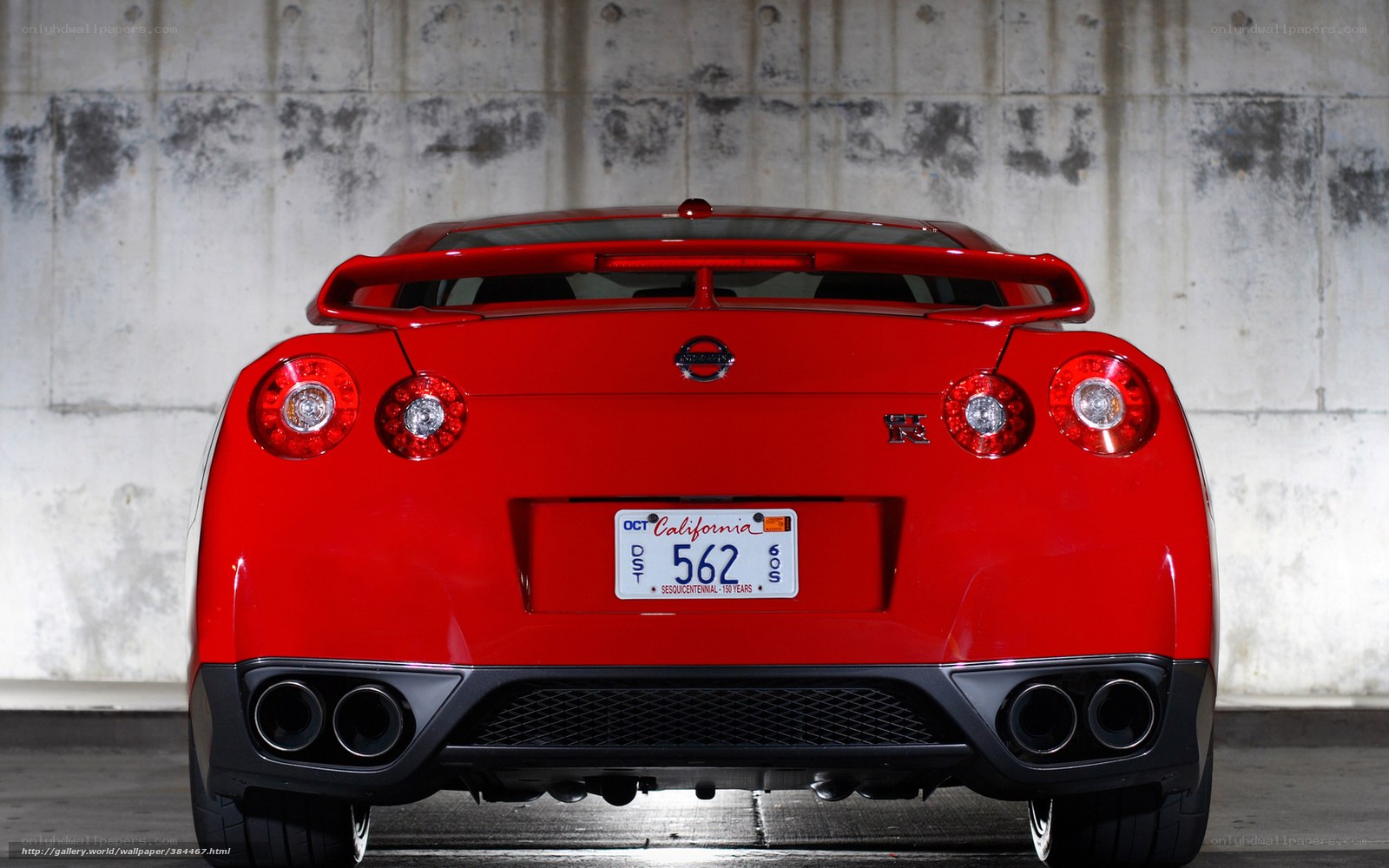 Red Nissan GT-R rear view