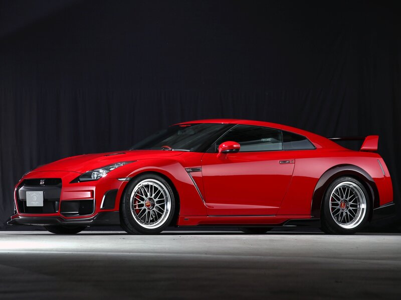Red Nissan GT-R sports car
