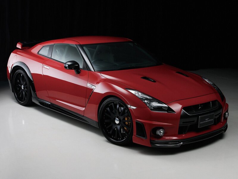 Red Nissan GT-R sports car