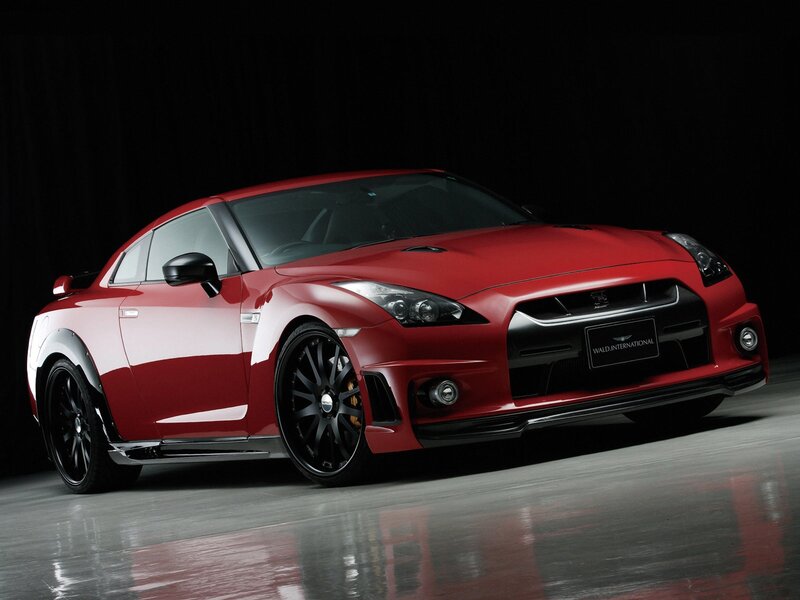 Red Nissan GT-R sports car