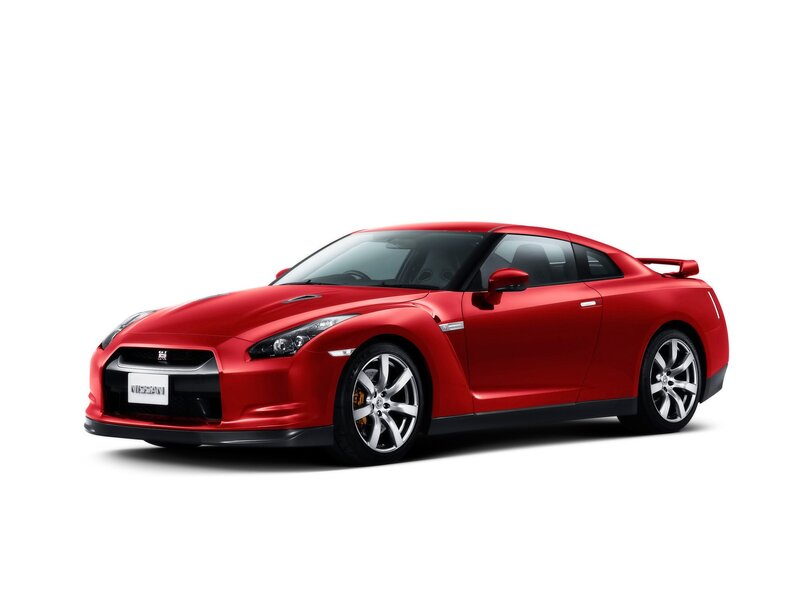 Red Nissan GT-R sports car
