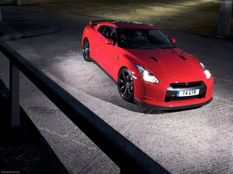 Red Nissan GT-R sports car
