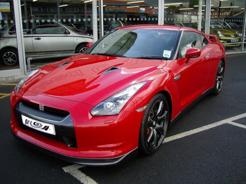 Red Nissan GT-R sports car