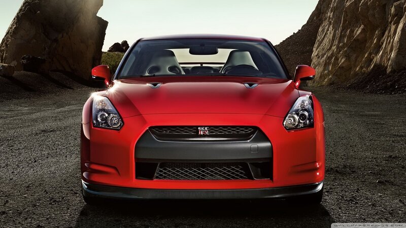 red nissan gt-r sports car