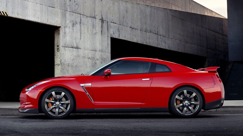 Red Nissan GT-R sports car