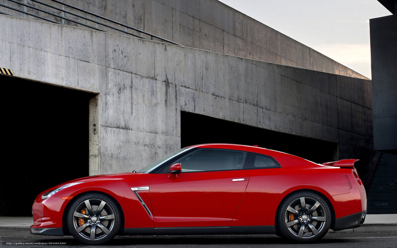 Red Nissan GT-R sports car