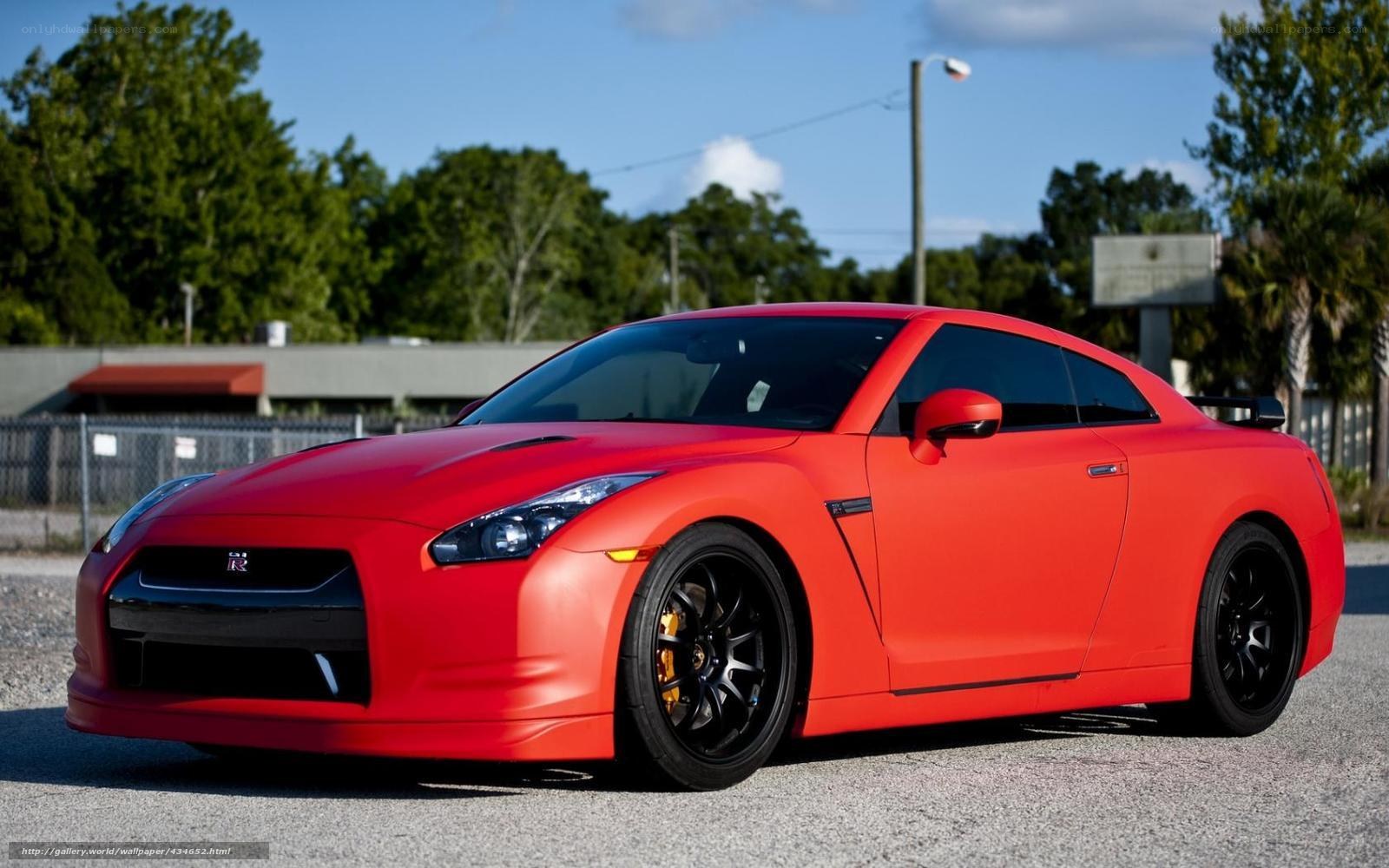 Red Nissan GT-R sports car
