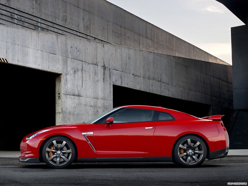 Red Nissan GT-R sports car