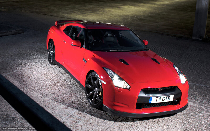 Red Nissan GT-R sports car