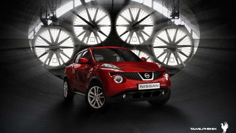 Red Nissan Juke Car — Dramatic, 3d Render