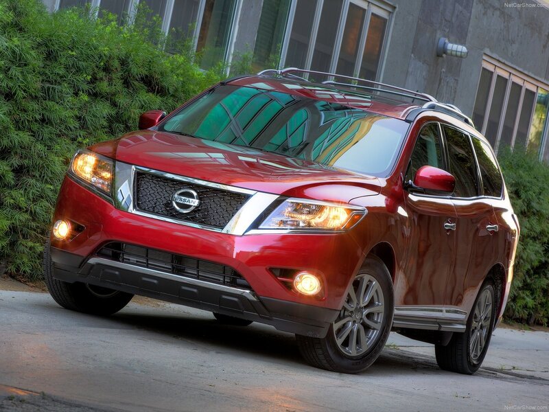 Red Nissan Pathfinder SUV