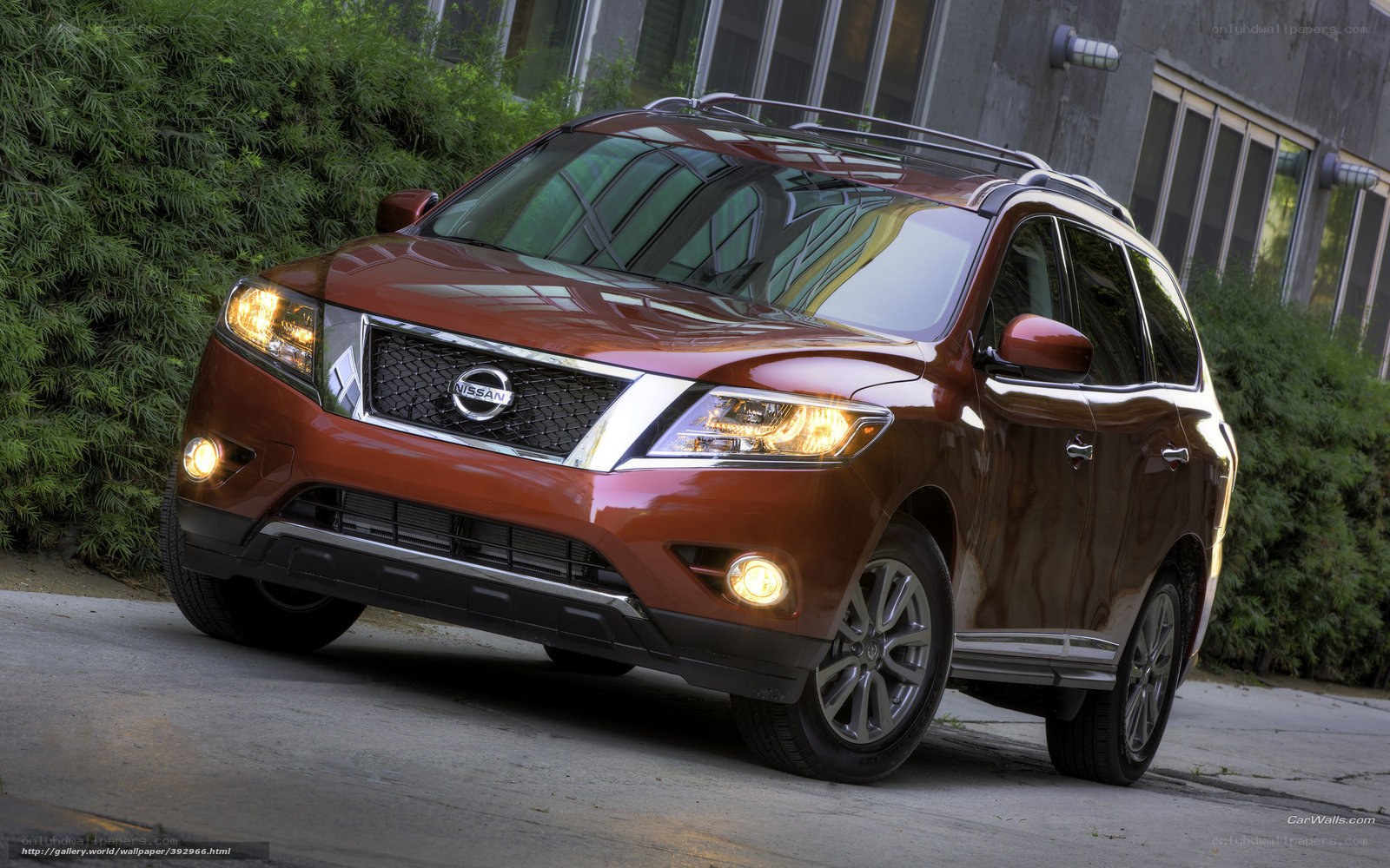 Red Nissan Pathfinder SUV