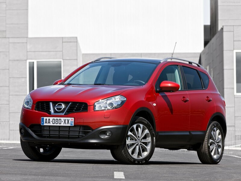 Red Nissan Qashqai SUV