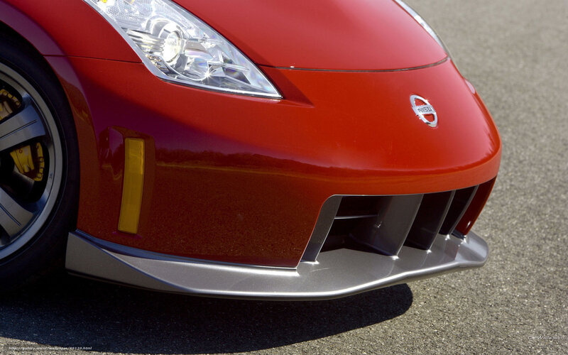 Red Nissan sports car front