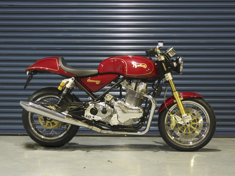 Red Norton Commando Motorcycle