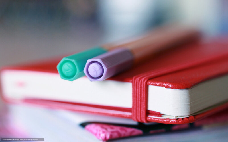 Red Notebook with Pens