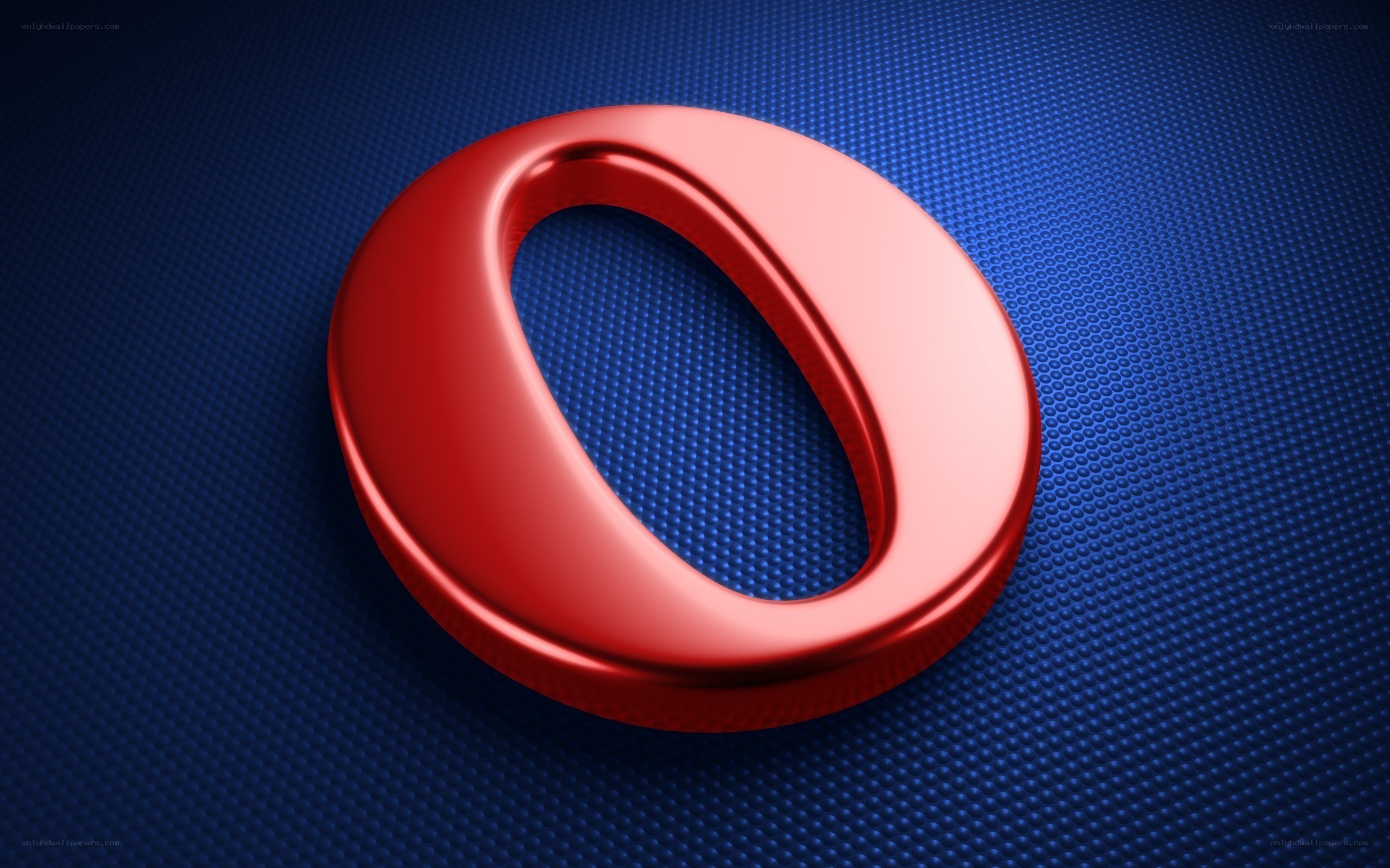 Red O logo on blue background