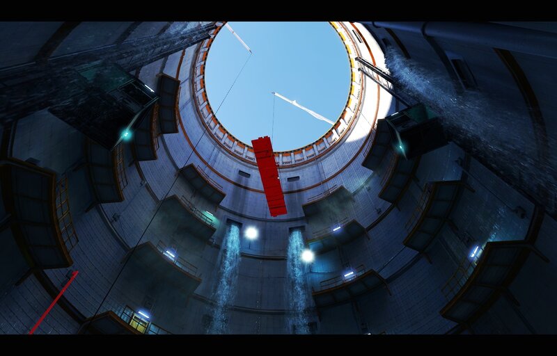 Red Object in Water Tower