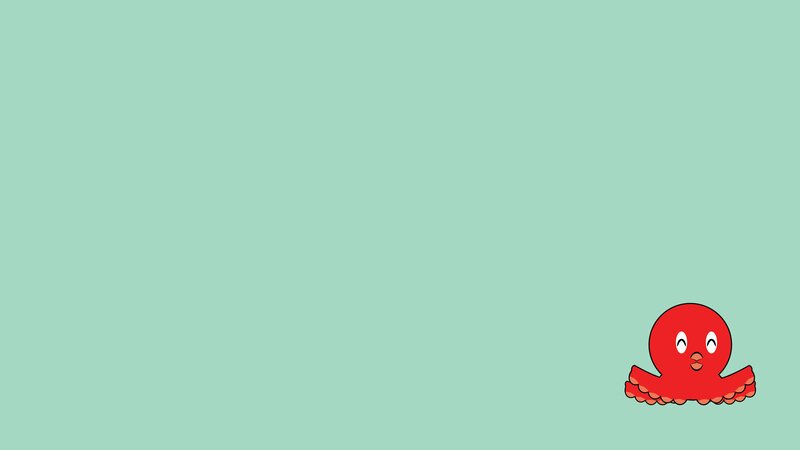 Red Octopus Character — Calm