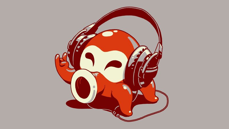 Red Octopus Character — Relaxed