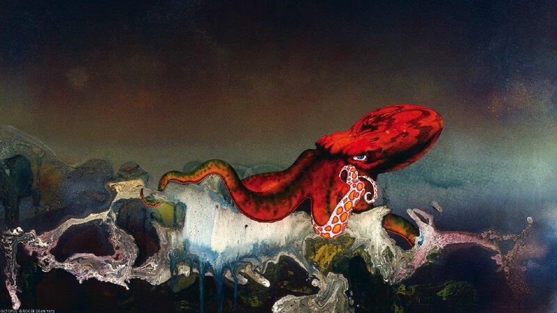 Red Octopus on Rock