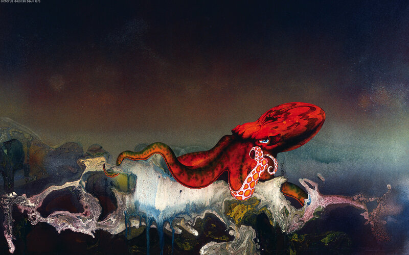 Red Octopus on Rocks
