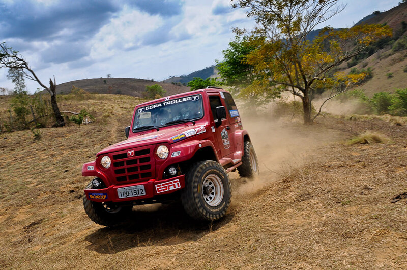 Red Off-road Vehicle — Dynamic, Afternoon, Photograph