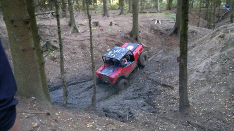 Red Off-road Vehicle — Outdoor, Afternoon, Photograph, Trees