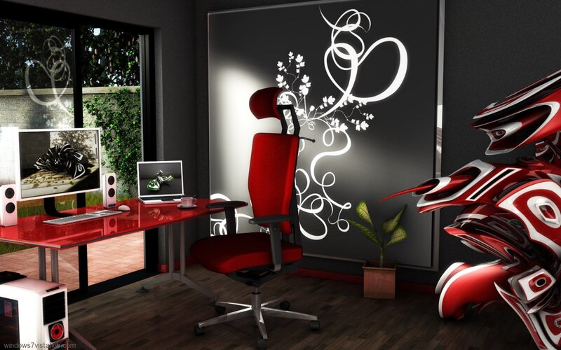 Red Office Chair Setup