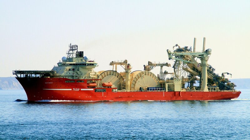 Red Offshore Vessel — Calm
