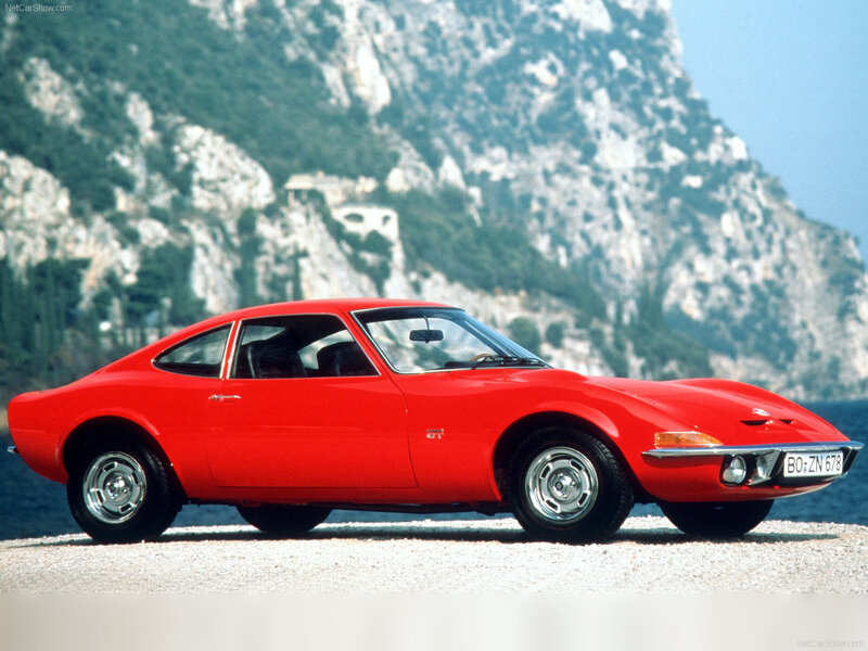 Red Opel GT sports car