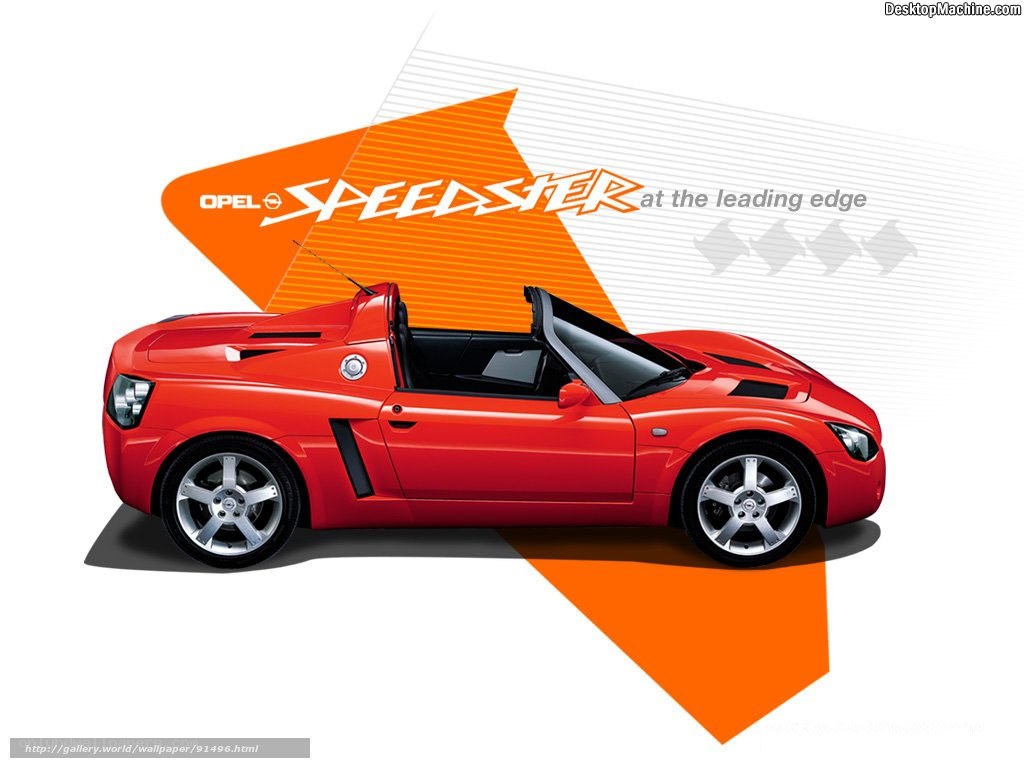 Red Opel Speedster car