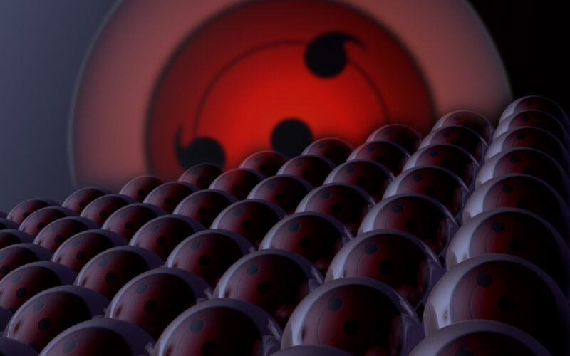 Red Orbs with Black Dots