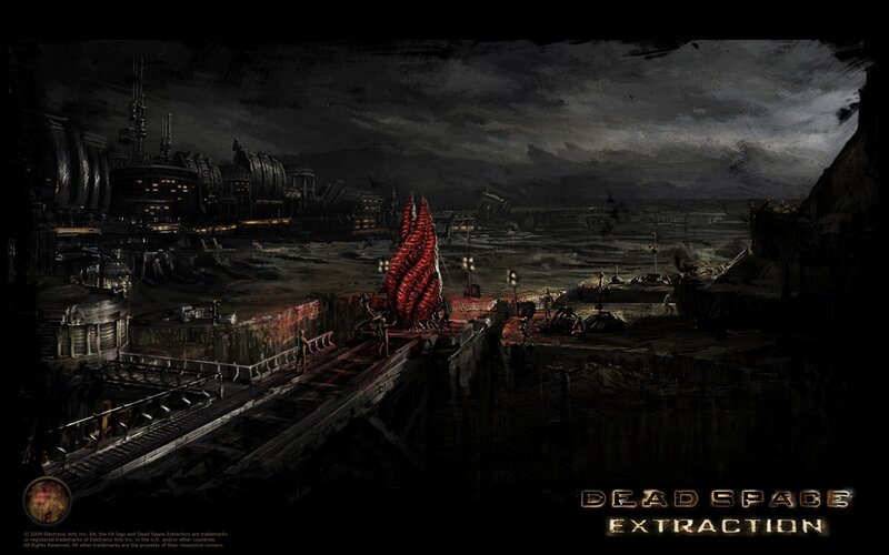 Red Organic Structure on Platform