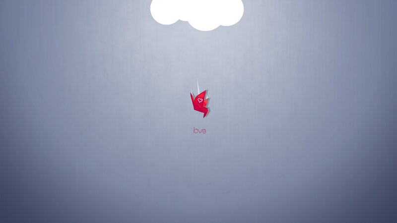 Red Origami Bird
