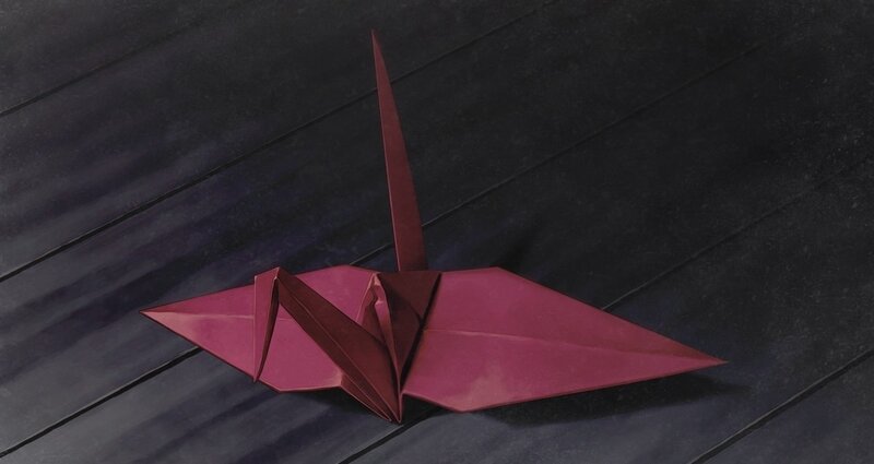 Red Origami Crane — Dramatic