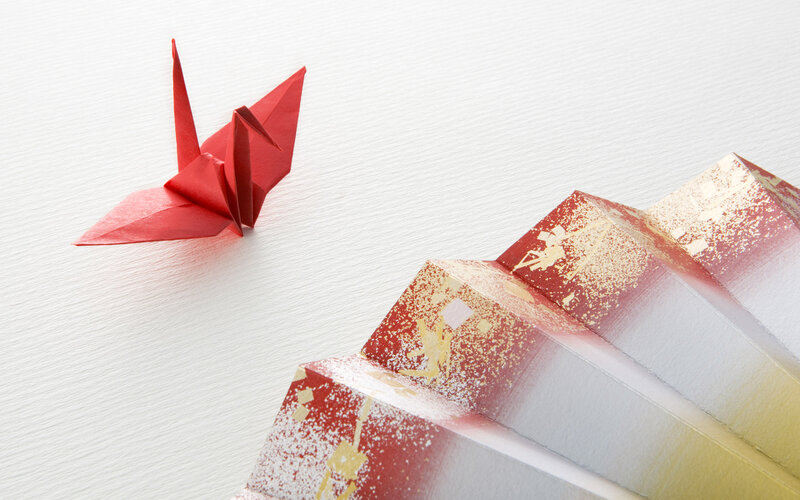 Red Origami Crane — Serene