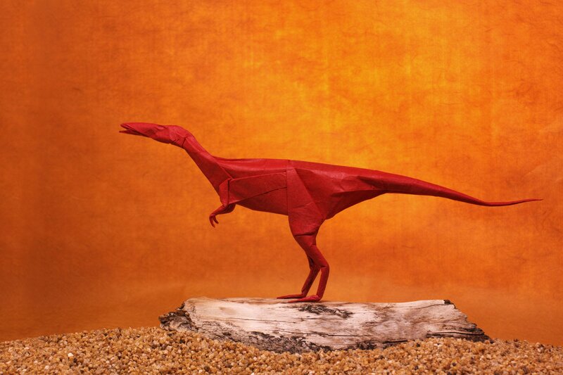 Red Origami Dinosaur