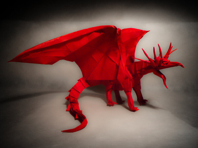Red Origami Dragon