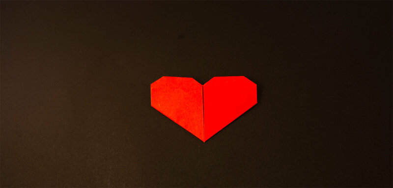 Red Origami Heart