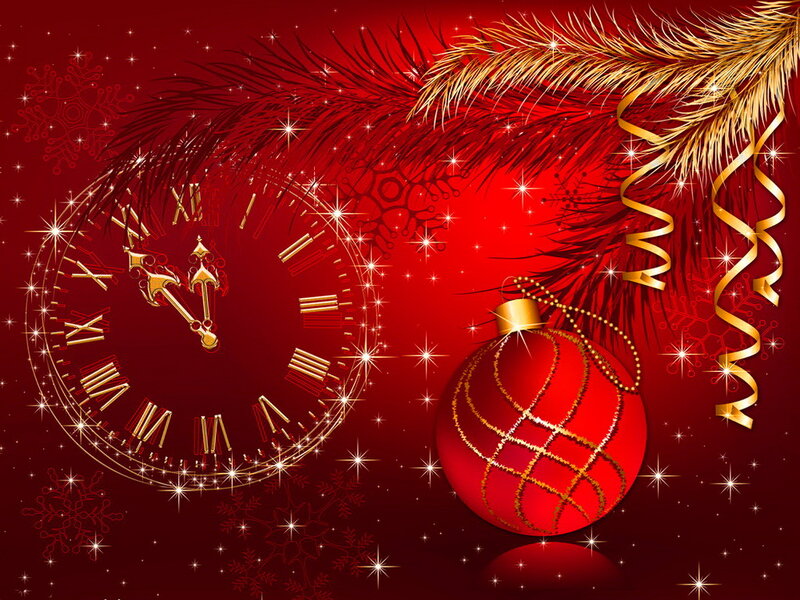 Red Ornament and Clock