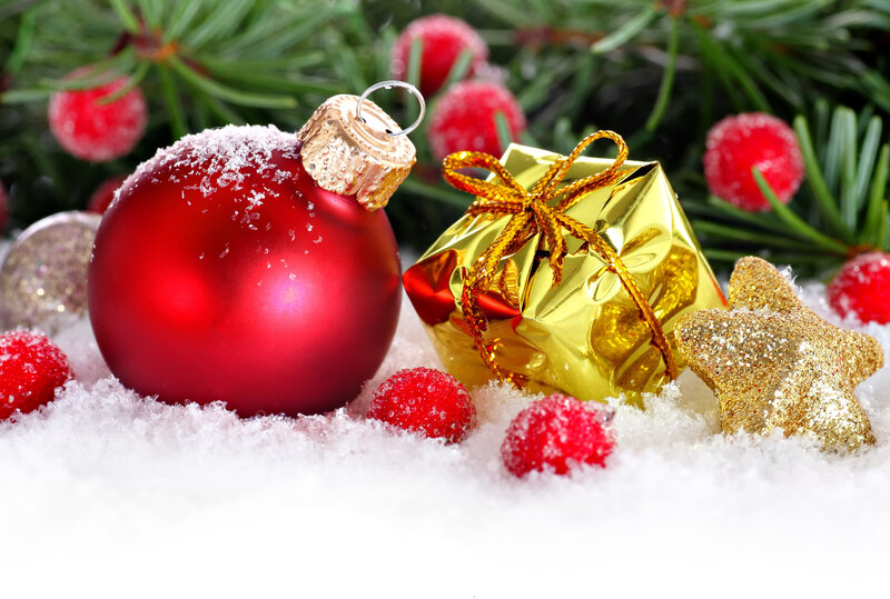 Red Ornament and Gift — Festive