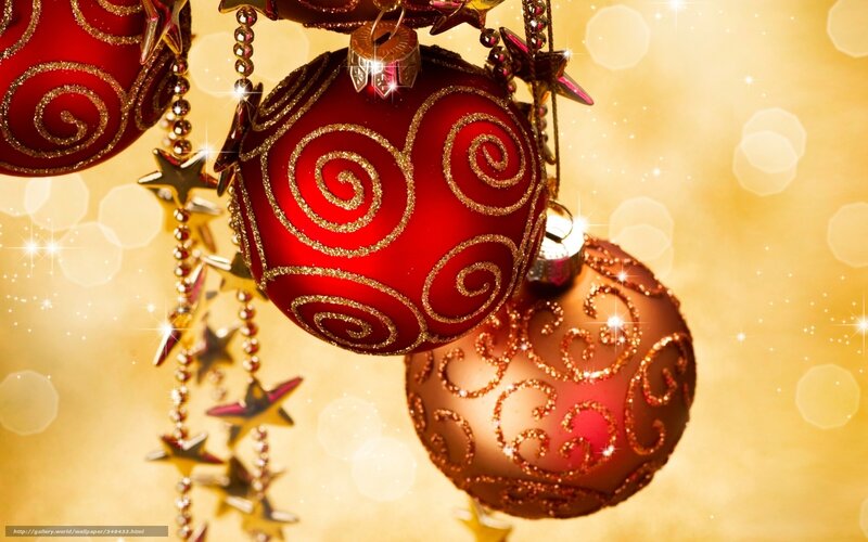 Red Ornament Balls — Festive, Photograph