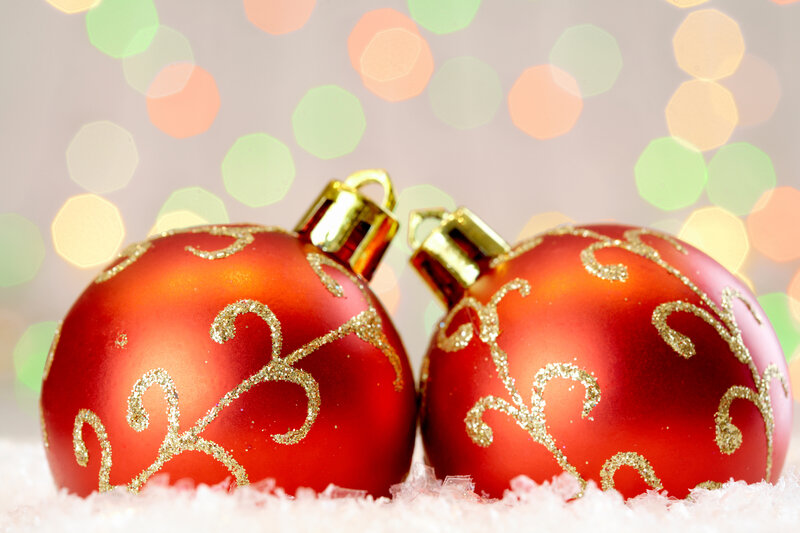 Red Ornament Balls — Festive, Winter