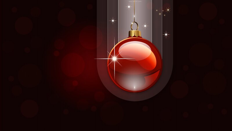 Red Ornament Hanging — Festive, Night